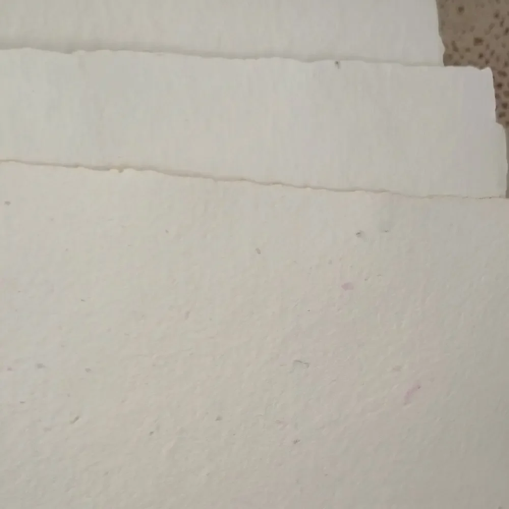 Handmade Papers with Floral Inclusions, 10 Lighter Weight Recycled Sheets